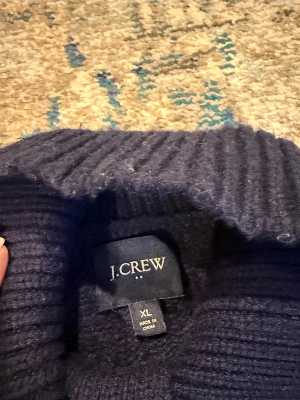 J. Crew Navy Cable-Knit Button Cardigan